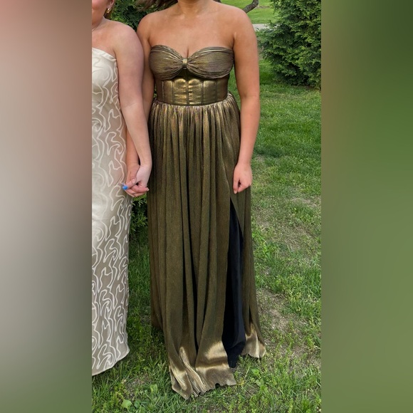 Bronx and Banco gold metallic dress - Picture 3 of 3